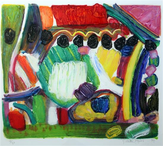 § Gillian Ayres (1930-) Greenwells Glory 1999, 20.5 x 24in.